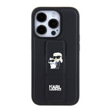 Husa pentru iPhone 15 Pro, Karl Lagerfeld Saffiano Gripstand (KLHCP15LGSAKCPK), negru