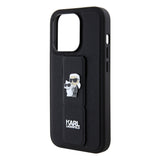 Husa pentru iPhone 15 Pro, Karl Lagerfeld Saffiano Gripstand (KLHCP15LGSAKCPK), negru