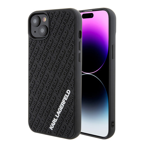 Husa pentru iPhone 15 Plus, Karl Lagerfeld 3D Design (KLHCP15M3DMKRLK), negru