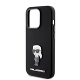 Husa pentru iPhone 15 Pro, Karl Lagerfeld Silicone (KLHCP15LSMHKNPK), negru