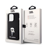 Husa pentru iPhone 15 Pro, Karl Lagerfeld Silicone (KLHCP15LSMHKNPK), negru