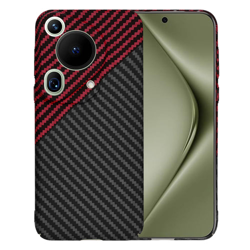 Husa pentru Huawei Pura 70 Ultra, Techsuit Carbonite FiberShell, rosu inchis