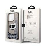 Husa pentru iPhone 14 Pro Max, Karl Lagerfeld Hardcase Glitter (KLHCP14XLNCHCK), negru