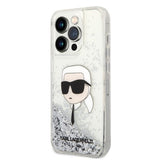 Husa pentru iPhone 14 Pro Max, Karl Lagerfeld Hardcase Glitter (KLHCP14XLNKHCH), argintiu