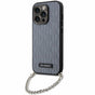 Husa pentru iPhone 14 Pro Max, Karl Lagerfeld Saffiano Monogram Chain (KLHCP14XSACKLHPG), gri