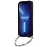 Husa pentru iPhone 14 Pro Max, Karl Lagerfeld Saffiano Monogram Chain (KLHCP14XSACKLHPG), gri