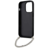 Husa pentru iPhone 14 Pro Max, Karl Lagerfeld Saffiano Monogram Chain (KLHCP14XSACKLHPG), gri