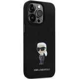 Husa pentru iPhone 14 Pro Max, Karl Lagerfeld Silicone (KLHCP14XSMHKNPK), negru