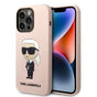 Husa pentru iPhone 14 Pro Max, Karl Lagerfeld Silicone (KLHCP14XSNIKBCP), roz