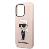 Husa pentru iPhone 14 Pro Max, Karl Lagerfeld Silicone (KLHCP14XSNIKBCP), roz