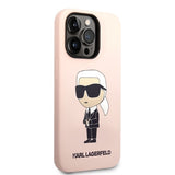 Husa pentru iPhone 14 Pro Max, Karl Lagerfeld Silicone (KLHCP14XSNIKBCP), roz