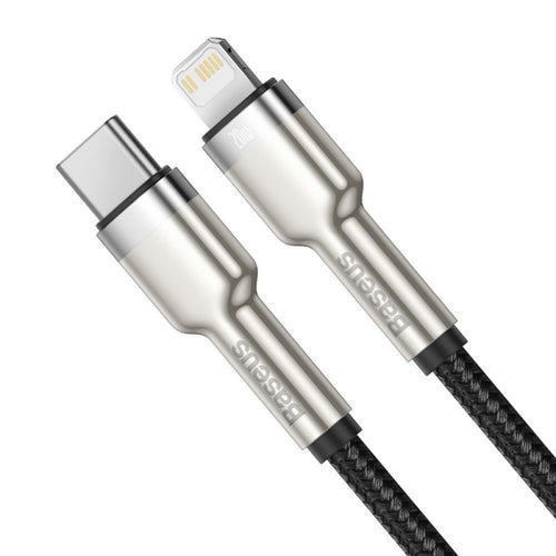 Cablu Baseus de date Cafule Series Metal (Catljk-B01), Type-C to Lightning, 20W, 2m, negru