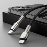 Cablu Baseus de date Cafule Series Metal (Catljk-B01), Type-C to Lightning, 20W, 2m, negru