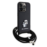 Husa pentru iPhone 15 Pro, Karl Lagerfeld Saffiano Crossbody (KLHCP15LSAKCPSK), negru