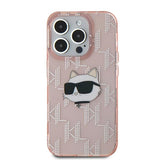Husa pentru iPhone 15 Pro, Karl Lagerfeld IML Lux (KLHCP15LHKLPCHP), roz