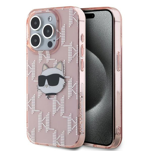 Husa pentru iPhone 15 Pro, Karl Lagerfeld IML Lux (KLHCP15LHKLPCHP), roz