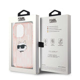 Husa pentru iPhone 15 Pro, Karl Lagerfeld IML Lux (KLHCP15LHKLPCHP), roz
