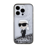 Husa pentru iPhone 15 Pro, Karl Lagerfeld Hardcase Liquid Glitter (KLHCP15LLKKNSK), transparenta