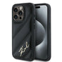 Husa pentru iPhone 15 Pro, Karl Lagerfeld Diagonal Quilted Script (KLHCP15LPQDSMGK), negru