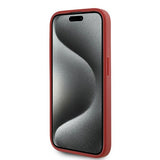 Husa pentru iPhone 15 Pro, Karl Lagerfeld Diagonal Quilted Script (KLHCP15LPQDSMGR), rosu