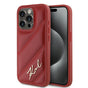 Husa pentru iPhone 15 Pro, Karl Lagerfeld Diagonal Quilted Script (KLHCP15LPQDSMGR), rosu