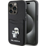 Husa pentru iPhone 15 Pro, Karl Lagerfeld Saffiano Cardslot (KLHCP15LSAPKCNPK), negru
