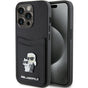 Husa pentru iPhone 15 Pro, Karl Lagerfeld Saffiano Cardslot (KLHCP15LSAPKCNPK), negru