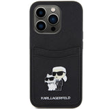 Husa pentru iPhone 15 Pro, Karl Lagerfeld Saffiano Cardslot (KLHCP15LSAPKCNPK), negru