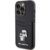 Husa pentru iPhone 15 Pro, Karl Lagerfeld Saffiano Cardslot (KLHCP15LSAPKCNPK), negru