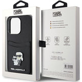 Husa pentru iPhone 15 Pro, Karl Lagerfeld Saffiano Cardslot (KLHCP15LSAPKCNPK), negru