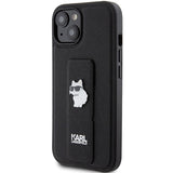 Husa pentru iPhone 15 Plus, Karl Lagerfeld Saffiano Gripstand (KLHCP15MGSACHPK), negru