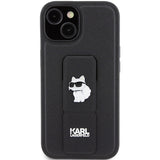 Husa pentru iPhone 15 Plus, Karl Lagerfeld Saffiano Gripstand (KLHCP15MGSACHPK), negru