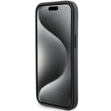 Husa pentru iPhone 15 Plus, Karl Lagerfeld Saffiano Gripstand (KLHCP15MGSACHPK), negru