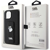 Husa pentru iPhone 15 Plus, Karl Lagerfeld Saffiano Gripstand (KLHCP15MGSACHPK), negru