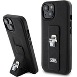 Husa pentru iPhone 14 Plus, Karl Lagerfeld Saffiano Gripstand (KLHCP15MGSAKCPK), negru