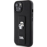 Husa pentru iPhone 14 Plus, Karl Lagerfeld Saffiano Gripstand (KLHCP15MGSAKCPK), negru