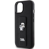 Husa pentru iPhone 14 Plus, Karl Lagerfeld Saffiano Gripstand (KLHCP15MGSAKCPK), negru