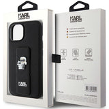 Husa pentru iPhone 14 Plus, Karl Lagerfeld Saffiano Gripstand (KLHCP15MGSAKCPK), negru