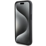Husa pentru iPhone 15, Karl Lagerfeld Saffiano Gripstand (KLHCP15SGSAKCPK), negru