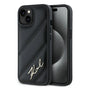 Husa pentru iPhone 15, Karl Lagerfeld Diagonal Quilted Script (KLHCP15SPQDSMGK), negru