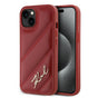 Husa pentru iPhone 15, Karl Lagerfeld Diagonal Quilted Script (KLHCP15SPQDSMGR), rosu