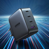 Incarcator retea UGREEN CD226 (40747), Incarcare rapida, GaN 3x Type-C, USB, 100W, negru