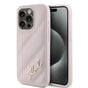 Husa pentru iPhone 15 Pro Max, Karl Lagerfeld Diagonal Quilted Script (KLHCP15XPQDSMGP), roz