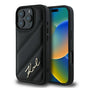 Husa pentru iPhone 16 Pro, Karl Lagerfeld Diagonal Quilted Script (KLHCP16LPQDSMGK), negru