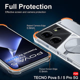 Husa pentru Tecno Pova 5 Pro, Techsuit Shockproof Clear Silicone, transparenta