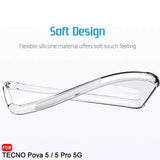 Husa pentru Tecno Pova 5 Pro, Techsuit Shockproof Clear Silicone, transparenta