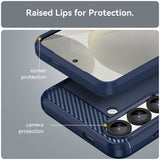 Husa pentru Samsung Galaxy S25, Techsuit Carbon Silicone, albastru