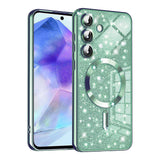 Husa pentru Samsung Galaxy A55 5G, Techsuit Lux Glitter MagSafe, bleu