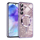 Husa pentru Samsung Galaxy A55 5G, Techsuit Lux Glitter MagSafe, bleu