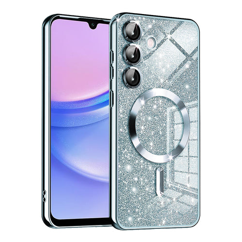 Husa pentru Samsung Galaxy A15 4G, Techsuit Lux Glitter MagSafe, bleu